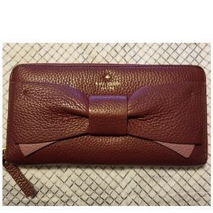 Kate Spade Merlot Eden Bow Wallet / Clutch